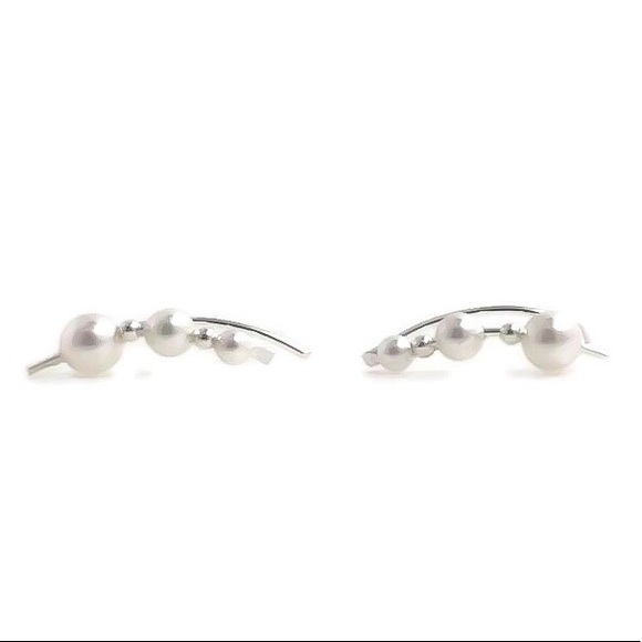 Pearl Beaded Ear Sweeps Crawlers Climbers - Picture 2 of 7